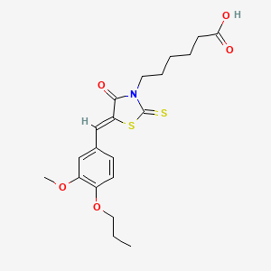 6-(5-(3-Methoxy-4-propoxybenzylidene)-4-oxo-2-thioxothiazolidin-3-yl)hexanoic acid