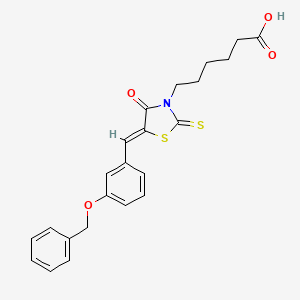 molecular formula C23H23NO4S2 B7741086 6-{(5Z)-5-[3-(benzyloxy)benzylidene]-4-oxo-2-thioxo-1,3-thiazolidin-3-yl}hexanoic acid 