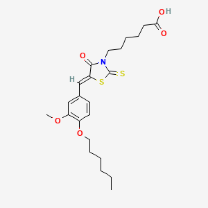 6-{(5Z)-5-[4-(hexyloxy)-3-methoxybenzylidene]-4-oxo-2-thioxo-1,3-thiazolidin-3-yl}hexanoic acid