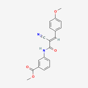 molecular formula C19H16N2O4 B7741114 methyl 3-[[(E)-2-cyano-3-(4-methoxyphenyl)prop-2-enoyl]amino]benzoate 