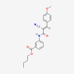 molecular formula C22H22N2O4 B7741118 butyl 3-[[(E)-2-cyano-3-(4-methoxyphenyl)prop-2-enoyl]amino]benzoate 