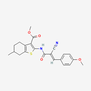 methyl 2-{[(2E)-2-cyano-3-(4-methoxyphenyl)prop-2-enoyl]amino}-6-methyl-4,5,6,7-tetrahydro-1-benzothiophene-3-carboxylate