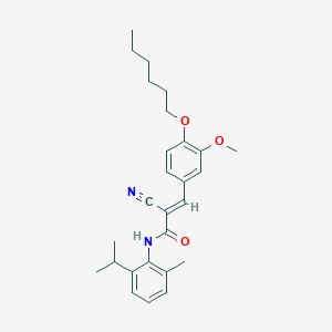 (E)-2-cyano-3-(4-(hexyloxy)-3-methoxyphenyl)-N-(2-isopropyl-6-methylphenyl)acrylamide