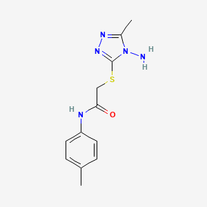 molecular formula C12H15N5OS B7741211 2-[(4-amino-5-methyl-4H-1,2,4-triazol-3-yl)sulfanyl]-N-(4-methylphenyl)acetamide 