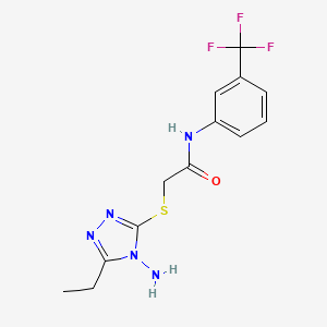 molecular formula C13H14F3N5OS B7741224 2-[(4-amino-5-ethyl-4H-1,2,4-triazol-3-yl)sulfanyl]-N-[3-(trifluoromethyl)phenyl]acetamide 