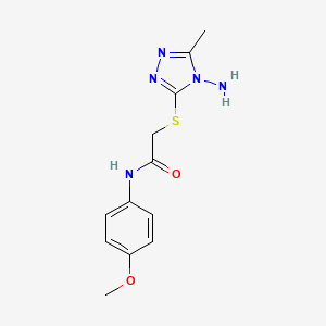 molecular formula C12H15N5O2S B7741226 2-[(4-amino-5-methyl-4H-1,2,4-triazol-3-yl)sulfanyl]-N-(4-methoxyphenyl)acetamide 