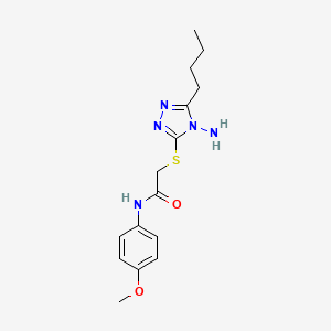 molecular formula C15H21N5O2S B7741232 2-[(4-amino-5-butyl-4H-1,2,4-triazol-3-yl)sulfanyl]-N-(4-methoxyphenyl)acetamide 
