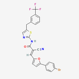 molecular formula C25H15BrF3N3O2S B7741237 (E)-3-[5-(4-bromophenyl)furan-2-yl]-2-cyano-N-[5-[[3-(trifluoromethyl)phenyl]methyl]-1,3-thiazol-2-yl]prop-2-enamide 