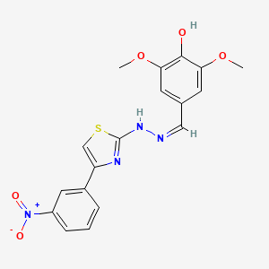 molecular formula C18H16N4O5S B7741248 2,6-dimethoxy-4-[(Z)-{2-[4-(3-nitrophenyl)-1,3-thiazol-2-yl]hydrazinylidene}methyl]phenol 
