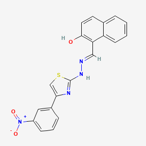 molecular formula C20H14N4O3S B7741263 1-[(E)-{2-[4-(3-nitrophenyl)-1,3-thiazol-2-yl]hydrazinylidene}methyl]naphthalen-2-ol 