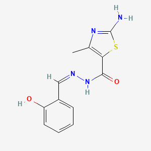 molecular formula C12H12N4O2S B7741267 2-amino-N'-[(Z)-(2-hydroxyphenyl)methylidene]-4-methyl-1,3-thiazole-5-carbohydrazide 