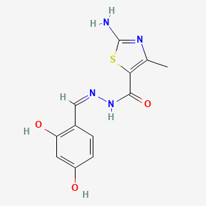 molecular formula C12H12N4O3S B7741277 2-amino-N-[(Z)-(2,4-dihydroxyphenyl)methylideneamino]-4-methyl-1,3-thiazole-5-carboxamide 
