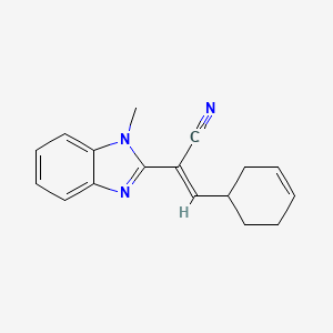 molecular formula C17H17N3 B7741305 (E)-3-Cyclohex-3-enyl-2-(1-methyl-1H-benzoimidazol-2-yl)-acrylonitrile 
