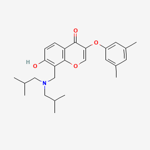 molecular formula C26H33NO4 B7741317 8-[(diisobutylamino)methyl]-3-(3,5-dimethylphenoxy)-7-hydroxy-4H-chromen-4-one 