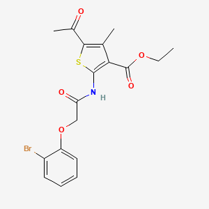 molecular formula C18H18BrNO5S B7741370 Ethyl 5-acetyl-2-{[(2-bromophenoxy)acetyl]amino}-4-methylthiophene-3-carboxylate 