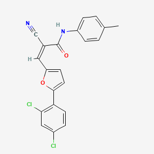 (Z)-2-cyano-3-[5-(2,4-dichlorophenyl)furan-2-yl]-N-(4-methylphenyl)prop-2-enamide