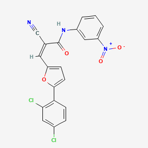 molecular formula C20H11Cl2N3O4 B7741380 (Z)-2-cyano-3-[5-(2,4-dichlorophenyl)furan-2-yl]-N-(3-nitrophenyl)prop-2-enamide 