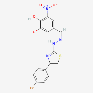 molecular formula C17H13BrN4O4S B7741425 4-[(Z)-{2-[4-(4-bromophenyl)-1,3-thiazol-2-yl]hydrazinylidene}methyl]-2-methoxy-6-nitrophenol 