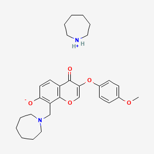 molecular formula C29H38N2O5 B7741432 Azepan-1-ium;8-(azepan-1-ylmethyl)-3-(4-methoxyphenoxy)-4-oxochromen-7-olate 