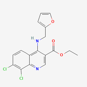 molecular formula C17H14Cl2N2O3 B7741437 Ethyl 7,8-dichloro-4-[(2-furylmethyl)amino]quinoline-3-carboxylate 