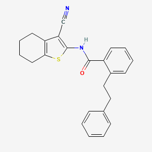 molecular formula C24H22N2OS B7741499 N-(3-cyano-4,5,6,7-tetrahydro-1-benzothiophen-2-yl)-2-(2-phenylethyl)benzamide 