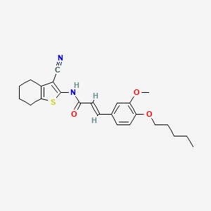 molecular formula C24H28N2O3S B7741516 (E)-N-(3-cyano-4,5,6,7-tetrahydro-1-benzothiophen-2-yl)-3-(3-methoxy-4-pentoxyphenyl)prop-2-enamide 