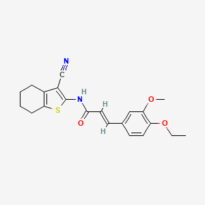 molecular formula C21H22N2O3S B7741517 (E)-N-(3-cyano-4,5,6,7-tetrahydro-1-benzothiophen-2-yl)-3-(4-ethoxy-3-methoxyphenyl)prop-2-enamide 