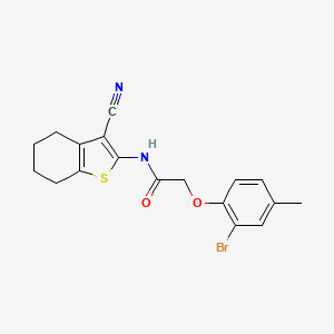 molecular formula C18H17BrN2O2S B7741531 2-(2-bromo-4-methylphenoxy)-N-(3-cyano-4,5,6,7-tetrahydro-1-benzothiophen-2-yl)acetamide 