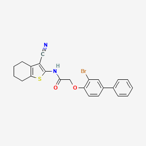 molecular formula C23H19BrN2O2S B7741539 2-(2-bromo-4-phenylphenoxy)-N-(3-cyano-4,5,6,7-tetrahydro-1-benzothiophen-2-yl)acetamide 