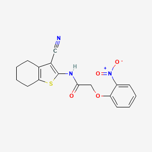 molecular formula C17H15N3O4S B7741543 N-(3-cyano-4,5,6,7-tetrahydro-1-benzothiophen-2-yl)-2-(2-nitrophenoxy)acetamide 