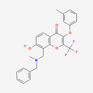 8-{[benzyl(methyl)amino]methyl}-7-hydroxy-3-(3-methylphenoxy)-2-(trifluoromethyl)-4H-chromen-4-one