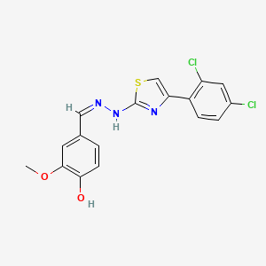 4-[(Z)-[[4-(2,4-dichlorophenyl)-1,3-thiazol-2-yl]hydrazinylidene]methyl]-2-methoxyphenol