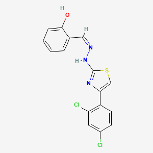 molecular formula C16H11Cl2N3OS B7741601 2-[(Z)-[[4-(2,4-dichlorophenyl)-1,3-thiazol-2-yl]hydrazinylidene]methyl]phenol 