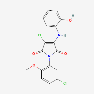 molecular formula C17H12Cl2N2O4 B7741620 3-chloro-1-(5-chloro-2-methoxyphenyl)-4-[(2-hydroxyphenyl)amino]-1H-pyrrole-2,5-dione 