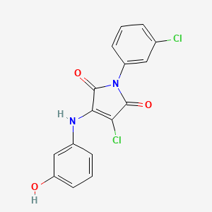 molecular formula C16H10Cl2N2O3 B7741632 3-chloro-1-(3-chlorophenyl)-4-[(3-hydroxyphenyl)amino]-1H-pyrrole-2,5-dione 