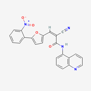 molecular formula C23H14N4O4 B7741645 (Z)-2-cyano-3-[5-(2-nitrophenyl)furan-2-yl]-N-quinolin-5-ylprop-2-enamide 