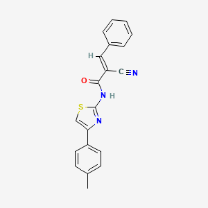 molecular formula C20H15N3OS B7741656 (2E)-2-cyano-N-[4-(4-methylphenyl)-1,3-thiazol-2-yl]-3-phenylprop-2-enamide 