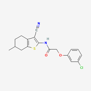 2-(3-chlorophenoxy)-N-(3-cyano-6-methyl-4,5,6,7-tetrahydro-1-benzothiophen-2-yl)acetamide