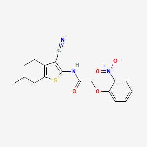 N-(3-cyano-6-methyl-4,5,6,7-tetrahydro-1-benzothiophen-2-yl)-2-(2-nitrophenoxy)acetamide