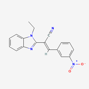 molecular formula C18H14N4O2 B7741812 (2E)-2-(1-ethyl-1H-benzimidazol-2-yl)-3-(3-nitrophenyl)acrylonitrile 