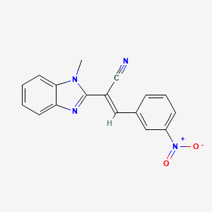 molecular formula C17H12N4O2 B7741813 (2E)-2-(1-methyl-1H-benzimidazol-2-yl)-3-(3-nitrophenyl)acrylonitrile 