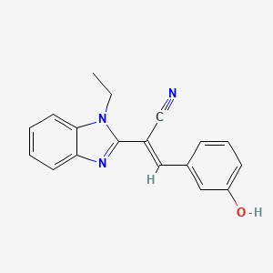 molecular formula C18H15N3O B7741816 (E)-2-(1-Ethyl-1H-benzoimidazol-2-yl)-3-(3-hydroxy-phenyl)-acrylonitrile 