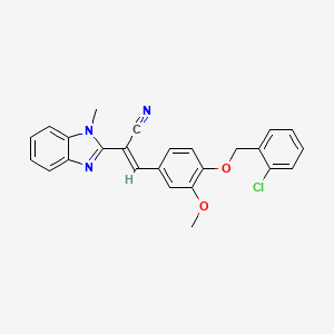 (E)-3-[4-[(2-chlorophenyl)methoxy]-3-methoxyphenyl]-2-(1-methylbenzimidazol-2-yl)prop-2-enenitrile