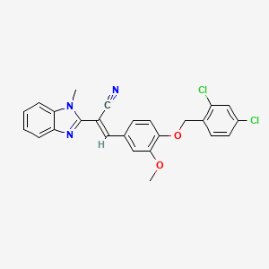 molecular formula C25H19Cl2N3O2 B7741836 (E)-3-(4-((2,4-dichlorobenzyl)oxy)-3-methoxyphenyl)-2-(1-methyl-1H-benzo[d]imidazol-2-yl)acrylonitrile 