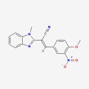 (2E)-3-(4-methoxy-3-nitrophenyl)-2-(1-methyl-1H-benzimidazol-2-yl)acrylonitrile