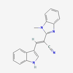 molecular formula C19H14N4 B7741839 (2E)-3-(1H-indol-3-yl)-2-(1-methyl-1H-benzimidazol-2-yl)acrylonitrile 