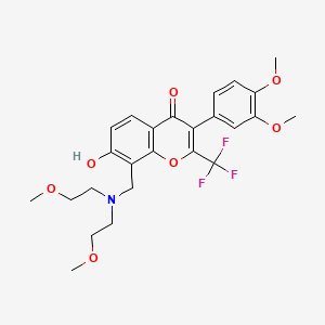 molecular formula C25H28F3NO7 B7741845 8-{[bis(2-methoxyethyl)amino]methyl}-3-(3,4-dimethoxyphenyl)-7-hydroxy-2-(trifluoromethyl)-4H-chromen-4-one 