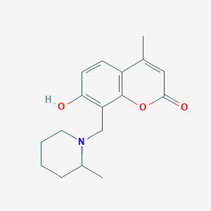 molecular formula C17H21NO3 B7741868 7-hydroxy-4-methyl-8-[(2-methylpiperidin-1-yl)methyl]-2H-chromen-2-one 