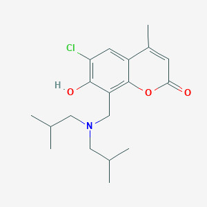 molecular formula C19H26ClNO3 B7741880 8-[[Bis(2-methylpropyl)amino]methyl]-6-chloro-7-hydroxy-4-methylchromen-2-one 