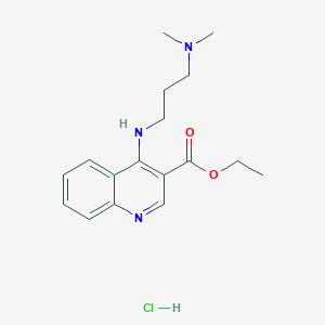 Ethyl 4-[3-(dimethylamino)propylamino]quinoline-3-carboxylate;hydrochloride